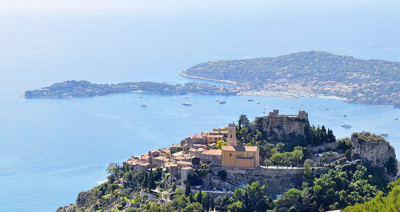 A village on a headland above the Mediterranean
